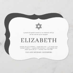 Bat Mitzvah Modern Typografie Kaart