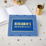BAT MITZVAH moderne géométrique motif bleu royal<br><div class="desc">par kat massard >>> https://linktr.ee/simplysweetpaperie <<<</div>