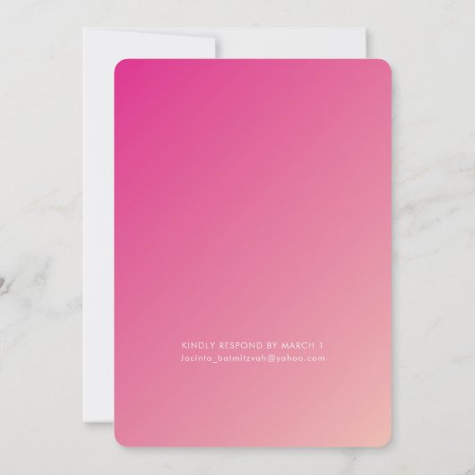 BAT MITZVAH moderne ster fuschia roze gradiënt Kaart (Achterkant)