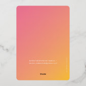 BAT MITZVAH moderne ster roze geel verloop  Folie Uitnodiging (Achterkant)