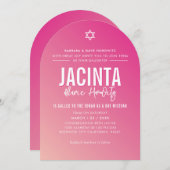 BAT MITZVAH moderne ster  roze gradiënt Kaart (Voorkant / Achterkant)