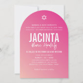 BAT MITZVAH moderne ster  roze gradiënt Kaart (Voorkant)