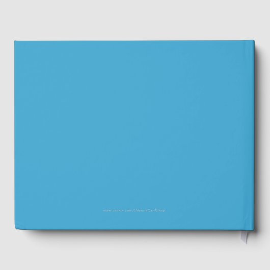 Bat Mitzvah Monogram Sky Blue Paarse Wit Inloggen Gastenboek (Achterkant)