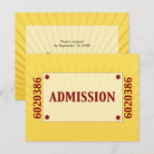 Bat Mitzvah Movie Star RSVP Reply Card Yellow Blue (Voorkant / Achterkant)