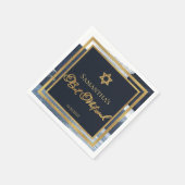 Bat Mitzvah Napkins | Waterverf Abstract Blauw Servet (Hoek)