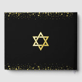 Bat Mitzvah Noir Écriture Moderne Feuille d'Or Rée (Verso)