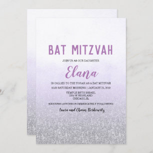 Bat Mitzvah Ombre Lavendel Uitnodiging