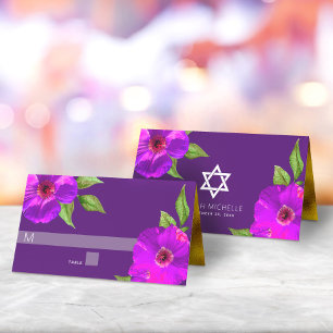 Bat Mitzvah Paarse Bold Modern Floral Waterverf