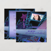 Bat Mitzvah Paarse foto Hollywood Star Kaart (Voorkant / Achterkant)