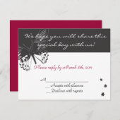 Bat mitzvah papillon Invitation Réponse (Devant / Derrière)