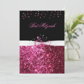 Bat mitzvah, Parties scintillant rose, Invitation  (Debout devant)