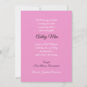 Bat mitzvah, Parties scintillant rose, Invitation  (Dos)