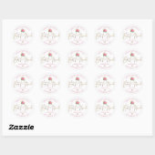 Bat Mitzvah Pink Floral Waterverf Gold Script Ronde Sticker (Vel)
