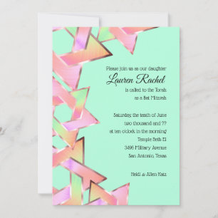 Bat Mitzvah Pink Green Peach Star van David Kaart