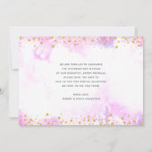 Bat Mitzvah Pink Waterverf Gold Script Chic Girly Save The Date (Achterkant)