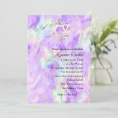 Bat mitzvah Purple Tie Dye Conception Invitation (Debout devant)