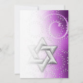 Bat Mitzvah Raspberry Shimmer Star van David Kaart (Achterkant)