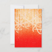 Bat Mitzvah Red en Gold Extra Sparkly RSVP Kaartje (Achterkant)