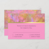 Bat mitzvah Résumé Design en rose carte RSVP (Devant / Derrière)