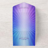 Bat Mitzvah Retro Blauw Paarse Gradient Boho Bold All In One Uitnodiging (Buitenkant)