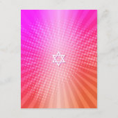 Bat Mitzvah Retro Boho Roze Sinaasappel Gradient B Informatiekaartje (Achterkant)