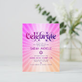 Bat Mitzvah Retro Boho Roze Sinaasappel Gradient B Informatiekaartje (Staand voorkant)