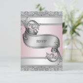 Bat mitzvah rose argenté RSVP (Debout devant)