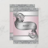 Bat mitzvah rose argenté RSVP (Devant / Derrière)