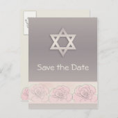 Bat mitzvah rose roses Enregistrer la date Carte p (Devant / Derrière)