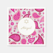 Bat Mitzvah Roze Goud Patroon Modern Servet (Voorkant)