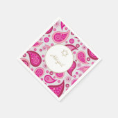 Bat Mitzvah Roze Goud Patroon Modern Servet (Hoek)