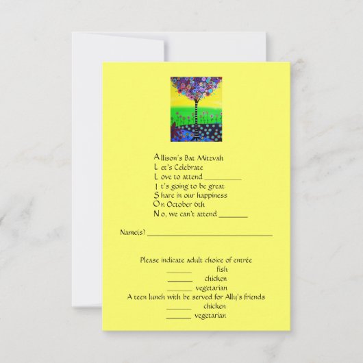Bat mitzvah RSVP - Allison (Devant)