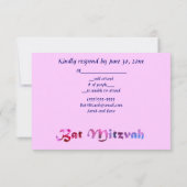 Bat mitzvah RSVP de fleurs rouges roses (Dos)