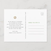 Bat Mitzvah Save Date Tropical Floral Gold Script Uitnodiging Briefkaart (Achterkant)