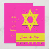 Bat Mitzvah Save the Date Invitation Kaart (Voorkant / Achterkant)