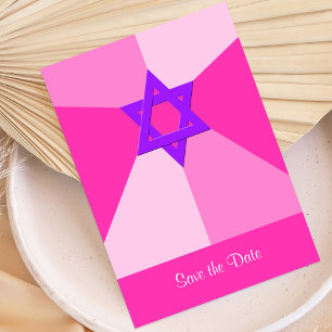 Bat Mitzvah Save the Date Invitation Kaart