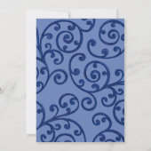 Bat mitzvah Scroll Motif Blue Invitation (Dos)