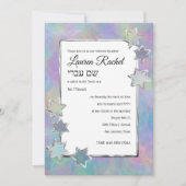 Bat Mitzvah Silver Star Abstract Pattern Kaart (Voorkant)