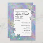 Bat Mitzvah Silver Star Abstract Pattern Kaart (Voorkant / Achterkant)