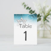 Bat Mitzvah Star van David Table Number Briefkaart (Staand voorkant)