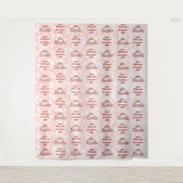 Bat Mitzvah Step en Repeat Roze Gouden Achtergrond Wandkleed