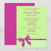 Bat mitzvah Suzette Invitation Pots de chaux rose (Devant / Derrière)