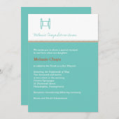 Bat Mitzvah Torah Turquoise Uitnodiging (Voorkant / Achterkant)
