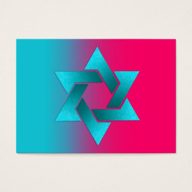 Bat mitzvah Turquoise et rose Ombre Star de David (Devant)