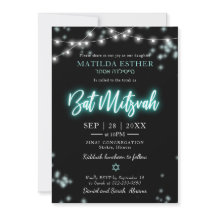 Bat Mitzvah Turquoise Neon Thema