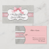 Bat Mitzvah Uitnodiging - Franse Bow Damask Swirl (Voorkant / Achterkant)