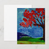 Bat Mitzvah-uitnodiging - Levensboom Kaart (Voorkant / Achterkant)