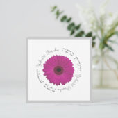 Bat Mitzvah Uitnodiging Sophie Silver Pink Daisy (Staand voorkant)