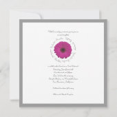 Bat Mitzvah Uitnodiging Sophie Silver Pink Daisy (Achterkant)