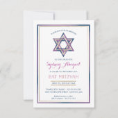 Bat Mitzvah Uitnodiging - Ster van David w/Gold (Voorkant)
